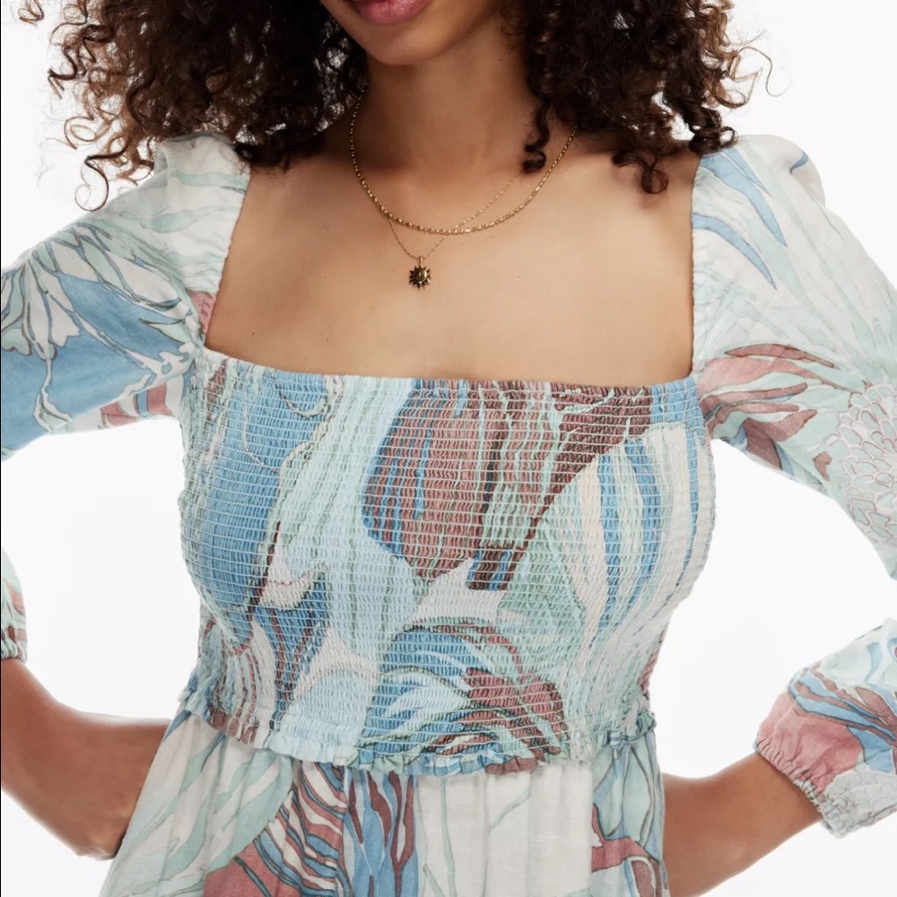Wilfred Mini Dress in Blue and Pink Floral Print - Picture 6 of 11